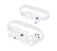 NIYANGLE Ensemble de jarretières de mariage en dentelle blanche, 2 pièces avec bande élastique délicate, maintien ferme des bas pour cérémonie et fête