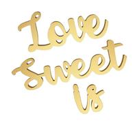 NIYANGLE Ensemble de Lettres Décoratives Love is Sweet en Bois Doré pour Décoration de Table de Mariage Panneau d'amour Rustique Décorations Mariage pour Réception et Fête Prénuptiale