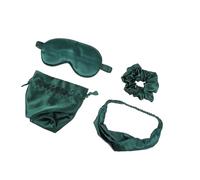 NIYANGLE Ensemble de Masques de Sommeil en Soie 4 Pièces Élastiques et Paquet de Rangement Cache-Œil Réparateur Voyages Sieste