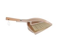 NIYANGLE Ensemble Pelle et Balayette en Bois et Plastique Beige pour Nettoyage des Surfaces de Table Cuisine, Balai à Main Compact Polyvalent pour Maison