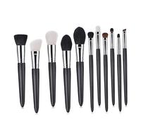 NIYANGLE Ensemble Pinceaux Maquillage Professionnels 11 Pièces Poils De Chèvre Manche Bois Naturel Pour Se Maquiller Cosmétiques Pour Femmes Usage Quotidien Voyage