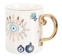 NIYANGLE Ensemble Tasse à Café Turc en Céramique Soucoupe Décorative Œil Mauvais pour Boutique de Desserts ou Café, Design Créatif et Couleurs Variées