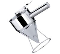 NIYANGLE Entonnoir à Piston en Acier Inoxydable 600 Ml, Distributeur de Pâte à Boules de Poulpe Support, Petit Modèle 8 Mm, Ustensile Cuisine pour Pâtisserie et Préparation Maison