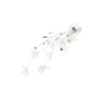 NIYANGLE Épingle à Cheveux Fleur Blanche Légère pour Coiffure de Mariage Femme, Accessoire Chignon Élégant pour Cérémonie et Fête