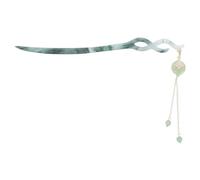 NIYANGLE Épingle à Cheveux Style Ancien avec Pompon Vert en Plastique, Accessoire de Cheveux Asiatiques pour Femmes, pour Occasions Spéciales et Fêtes à Thème Ancien