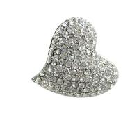 NIYANGLE Épingle Délicate Accessoire Léger et Élégant en Alliage en Forme de Cœur Blanc pour Décorer Vêtements et Écharpes pour Fête ou Festival
