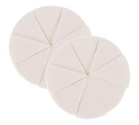 NIYANGLE Éponge de Maquillage Triangulaire en Latex Blanche, Lot de 2 pour Application de Fond de Teint, Usage Sec et Humide Quotidien