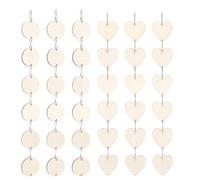 NIYANGLE Étiquettes en Bois DIY 100 3,5 Cm 100 Pièces Cœurs 3,5 Cm 100 Crochets S Inox, Décoration Murale Suspendue Style Graffiti pour Artisanat Créatif et Guirlande Décorative