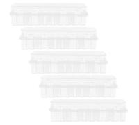 NIYANGLE Étui Compartimenté pour Flacons en Plastique 5pcs avec Mécanisme D'étanchéité Précis, Rangement Sécurisé pour Tubes à Essai et Huiles Essentielles en Transport ou