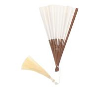 NIYANGLE Éventail Pliant Chinois en Papier de Riz Blanc, Fait Main, Bambou