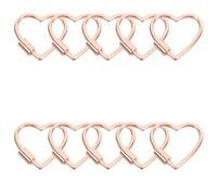 NIYANGLE Fermoirs à Vis en Alliage Cœur Rose Doré 29X30X3 MM Connecteurs Mousquetons pour Bracelets et Colliers 10 Pièces - Accessoires Polyvalents pour Porte-Clés Paquet et Création de