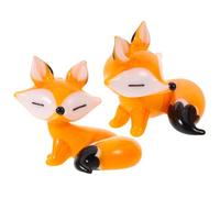 NIYANGLE Figurines Renard en Vitrail Peint 2 Pièces, Décoration Intérieure Créative en Verre Soufflé Orange, Ornement Chambre Cartoon, Petits Animaux Artisanaux en Verre