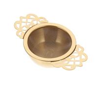 NIYANGLE Filtre à Thé Acier Inoxydable Infuseur Maille Fine avec Double Poignée Tamis et Sûr pour Maison Outil de Filtration pour Tisane et Thé Vrac Finition Dorée Élégante