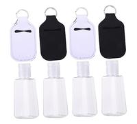 NIYANGLE Flacon à Main 30Ml Lot de 8 Set de Flacons Vides Rechargeables avec Couvercle en Néoprène Bouteille Protectrice Portable pour Savonnette et Lotion pour Voyage et Usage