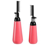 NIYANGLE Flacon de Coloration Capillaire 2pcs 130ml en Plastique Rouge Peigne Intégré pour Appliquer la Teinture et Protéger le Cuir Chevelu à Domicile