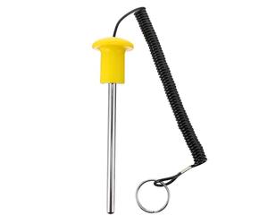 NIYANGLE Goupille Magnétique Corde de Traction Jaune 8x125 Mm, Accessoire pour Équipements de Musculation, Pile de Poids pour Appareils de Fitness et Remise