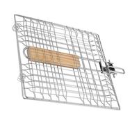 NIYANGLE Grille à Poisson en Acier Inoxydable 304 Poignée Pliable pour Barbecue Extérieur, Panier à Viande pour Griller Steak et Saucisse Lors de Sorties en Plein Air