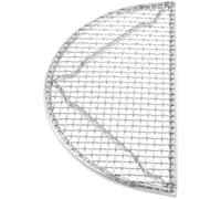 NIYANGLE Grille de Barbecue Demi-Cercle en Acier Inoxydable Grillage à Barbecue Argenté et Camping Circulation d'air Améliorée Simple et Pratique