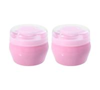 NIYANGLE Houppettes à Poudre pour Bébé en Peluche Rose Lot de 2 Douces Peau Forme Ronde Opération Main pour Présents de Naissance Fille
