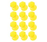NIYANGLE Indicateur Serrage Roue 33 Mm Jaune Lot de 12 Cache-Écrous De Roue en Plastique avec Douille De Capuchon pour Véhicules Contrôle Visuel Rapide