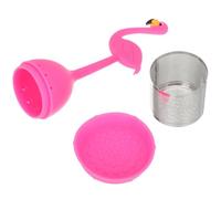 NIYANGLE Infuseur à Thé Silicone Rose Flamingo Passoire à Thé en Acier Inoxydable Vrac Pratique Accessoire pour Maison Bureau Infuseur Léger et Portable 1 Pièce