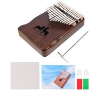 NIYANGLE Kalimba Marron en Bois Massif Portable 17 Clés, Piano à Pouces Bien Poli, Style Rétro Cerf, Instrument de Musique pour Débutants et Professionnels