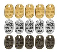 NIYANGLE Kit 360 Pendentifs Breloques Inscription Made with Love En Alliage Pour Boucles D'oreilles Et Bracelets à Breloques Diy