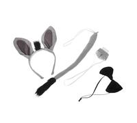 NIYANGLE Kit de Costume D'âne Bandeau Oreilles, Queue et Nœud en Tissu pour Garçon et Filles 1 Set Coloré pour Fête Costumée et Halloween