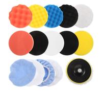 NIYANGLE Kit de Polissage Voiture 16 Pièces avec Éponges de Différentes Duretés et Accessoire Perceuse pour Polisseuse, pour Verre et Carrosserie