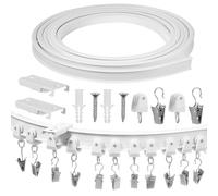 NIYANGLE Kit Tringle Rideau Flexible pour Plafond Rail Incurvé Adaptable Serre-câbles Acier Résistant à la Corrosion Installation Facile pour Séparation et Fenêtres