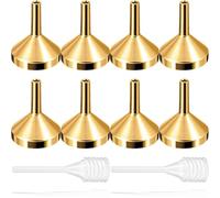 NIYANGLE Lot 12 Pièces Entonnoirs Métalliques Mini pour Petites Bouteilles avec Pipettes 2Ml et 3Ml, Transfert Précis sans Fuite, Nettoyage Facile, pour Parfums et Huiles Essentielles