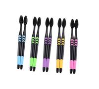 NIYANGLE Lot De 10 Brosses À Dents En Charbon De Bambou Brosses À Dents Pour Soins Personnels Brosses À Dents À Manche Antidérapant Couleur Aléatoire