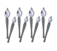 NIYANGLE Lot de 10 Cuillères à Décoration Culinaire en Acier Inoxydable Poignée Antidérapante pour Peinture de Sauce et Décoration de Gâteau