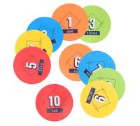 NIYANGLE Lot de 10 Marqueurs de Sol Numérotés 1-10 pour Coupe du Monde, Disques Ronds en PP Multifonctionnels pour Entraînement à Agilité et Équipement D'entraînement de Couleur Aléatoire