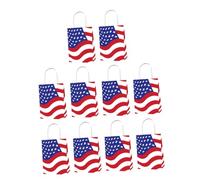 NIYANGLE Lot de 10 Paquet en Papier Patriotiques Drapeau Américain Poignée Rouge Blanc et Bleu pour Bonbons et Présents pour Fête du 4 Juillet et Événements Patriotiques