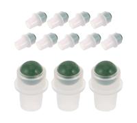 NIYANGLE Lot de 12 Embouts Roll-on en Pierre de Jade Naturelle Verte, Bouchons à Bille Recharge pour Flacons D’huiles Essentielles, Accessoires Précis Anti-fuite pour