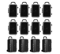 NIYANGLE Lot de 12 Mini-valises Transparentes en Plastique, Petites Boîtes à Dragées Format Valise, Design Créatif, Coffrets Multifonctions pour Mariage, Fêtes, Rangement Présents, Taille