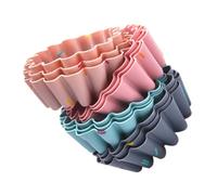 NIYANGLE Lot de 12 Moules à Pâtisserie en Silicone Réutilisables, Multifonctions pour Cupcakes et Savons, Flexibles et Empilables, Couleur Aléatoire, Accessoires la Couleur Aléatoire