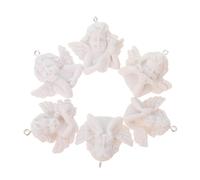 NIYANGLE Lot De 12 Ornements D'ange En Résine Baroque Argenté Miniatures Diy Charms Pour Bijoux Accessoires De Bricolage Artisanat Créatif Décoration Noël