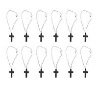 NIYANGLE Lot de 12 Pendentifs Croix en Bois Naturel Pendentifs Soi-Même pour Création de Bijoux Accessoires Décoratifs pour Voiture et Usage Polyvalent Couleur Couleur Aléatoire