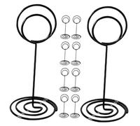 NIYANGLE Lot de 12 Pinces à Cartes en Acier Carbone, Supports Ronds de 85 Mm pour Numéros de Table, Porte-Photos et Marque-Places, Décoration Mariage, Fête, Événement, Usage Polyvalent