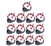 NIYANGLE Lot de 13 Bandeaux de Mode Drapeau Américain en Polyester, Coiffe Hip-hop Unisexe, Accessoires Cheveux Lavables et Réutilisables, pour Fêtes, Streetwear et Couleur Aléatoire