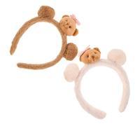 NIYANGLE Lot de 2 Bandeaux de Maquillage en Polaire Douce à Nœud et Oreilles D'ours, Serrage-tête Antidérapant pour Lavage du Visage, Soins Peau, Bandeaux Kawaii Confortables pour
