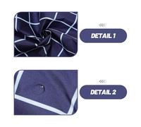 NIYANGLE Lot de 2 Bavoirs Imperméables pour Personnes Âgées Grands Tabliers Repas Réutilisables avec Ramasse-Miettes Amovible Protection Textile Bleu Marine à Carreaux Fermeture