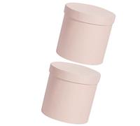 NIYANGLE Lot de 2 Boîtes à Fleurs Rondes Miniatures Roses Couvercle Boîte de Fleur pour Bouquets Décorative pour Mariage Anniversaire et Saint-Valentin