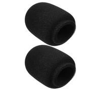 NIYANGLE Lot de 2 Bonnette Anti-vent en Mousse Noire pour Microphone, du Bruit de Souffle, Installation Rapide, pour Enregistrement en Studio et Home Recording