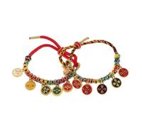 NIYANGLE Lot de 2 bracelets réglables en corde tressée à la main, pour prière, bénédiction, bijoux décoratifs, porte- et richesse