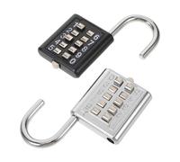 NIYANGLE Lot de 2 Cadenas à Code pour Bagages et Valises Cadenas Portable Noir et Argenté Antivol Résistant aux Chocs Compatible Tsa pour Voyage Paquet à Dos et Casiers de Sport