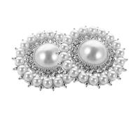 NIYANGLE Lot de 2 clips à chaussures strass pour chaussures habillées femme - Décoration cristal et perle - Boucle détachable à faire soi-même - Accessoires de mariage pour la mère de la mère