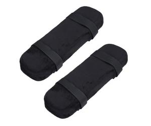 NIYANGLE Lot de 2 Coussins D'accoudoir Ergonomiques en Mousse à Mémoire de Forme pour Chaise de Bureau et Gaming, Housse en Velours Zippée Noire Support Confortable du Coude